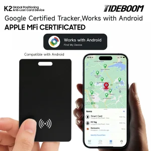 Ultra thin Global GPS Android Tracker Card wireless charging Waterproof Smart Wallet Tracker Card with Google Find My Device App