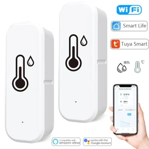 Tuya WiFi Temperature Humidity Sensor Smart Life Remote Monitor Thermometer Hygrometer Smart Home Work with Alexa Google Home