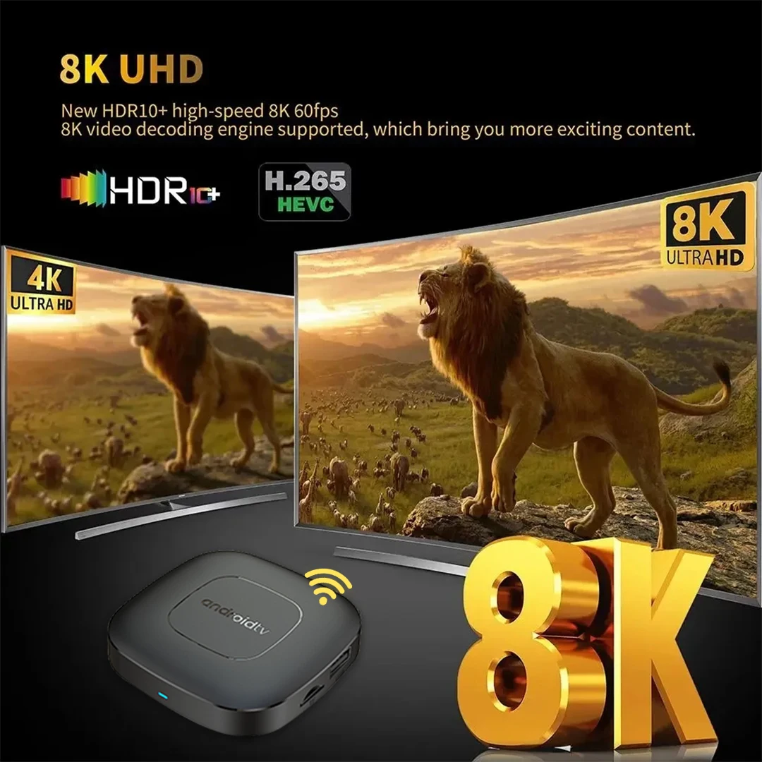 Smart TV Box 8GB 128GB Android 14 ATV Allwinner H313 Google Assistant 8K Video 4k HDR10 Media Player T1 Very Fast Set Top Box - Image 2