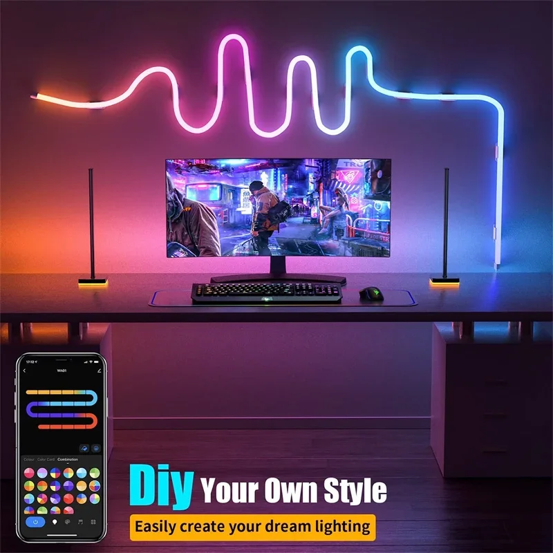 TUYA Neon LED Strip Lights 5M/16.4ft Flexible Neon LED Lights work with Alexa Google Assistant WIFI RGBIC LED Strip For Home - Image 3