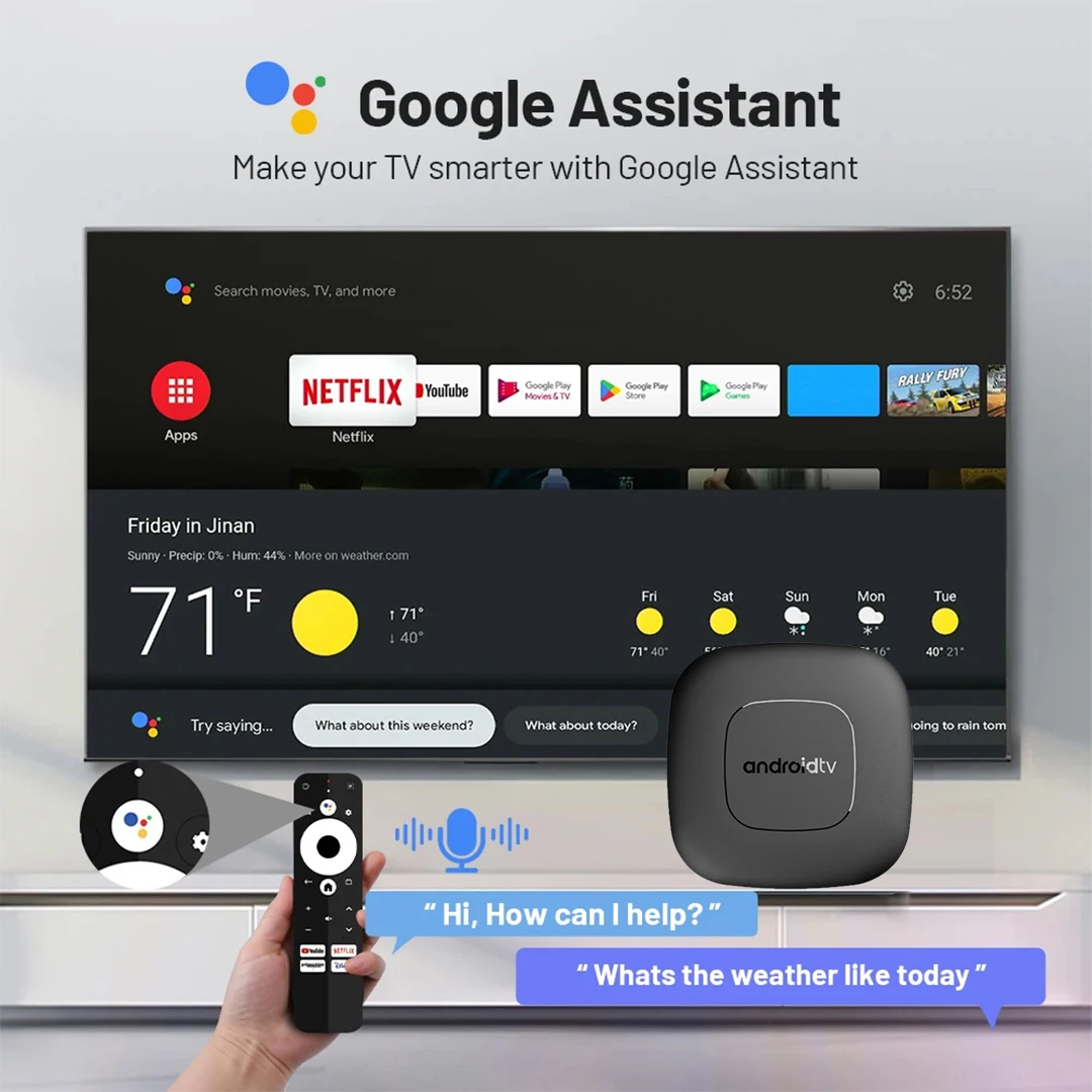 Smart TV Box 8GB 128GB Android 14 ATV Allwinner H313 Google Assistant 8K Video 4k HDR10 Media Player T1 Very Fast Set Top Box - Image 6