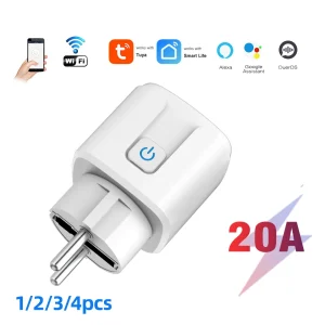 Tuya Wifi Smart Socket EU Plug 20A Power Monitor Remote Control SmartLife APP Works with Alexa Yandex Alice Google Assistant