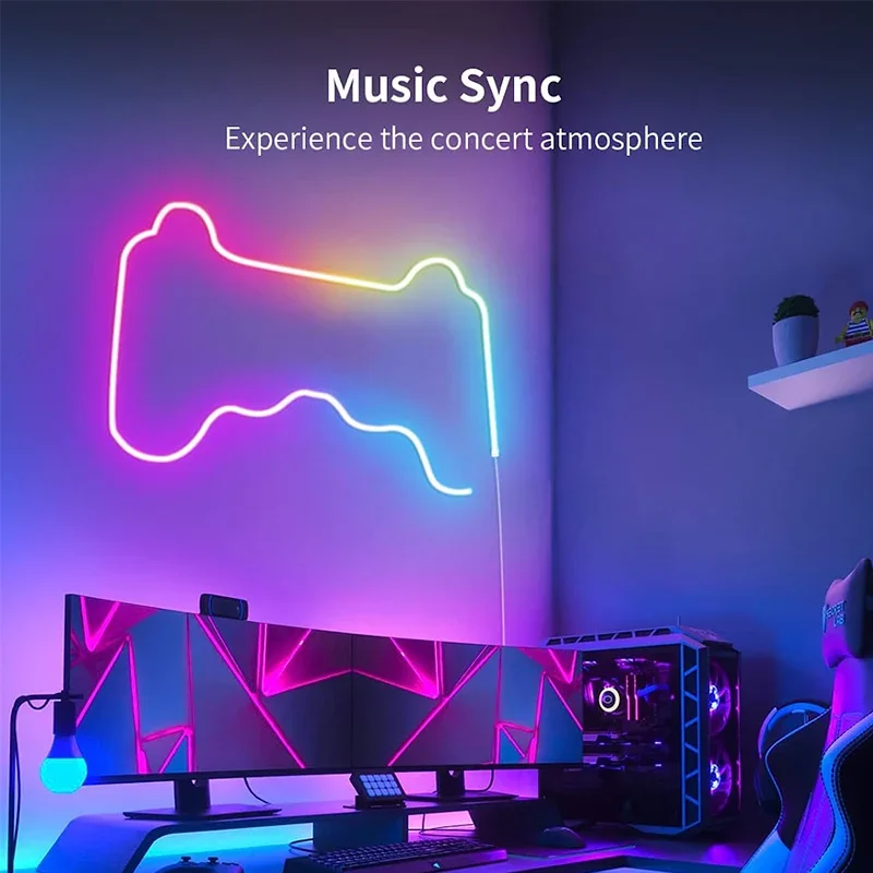 TUYA Neon LED Strip Lights 5M/16.4ft Flexible Neon LED Lights work with Alexa Google Assistant WIFI RGBIC LED Strip For Home - Image 5
