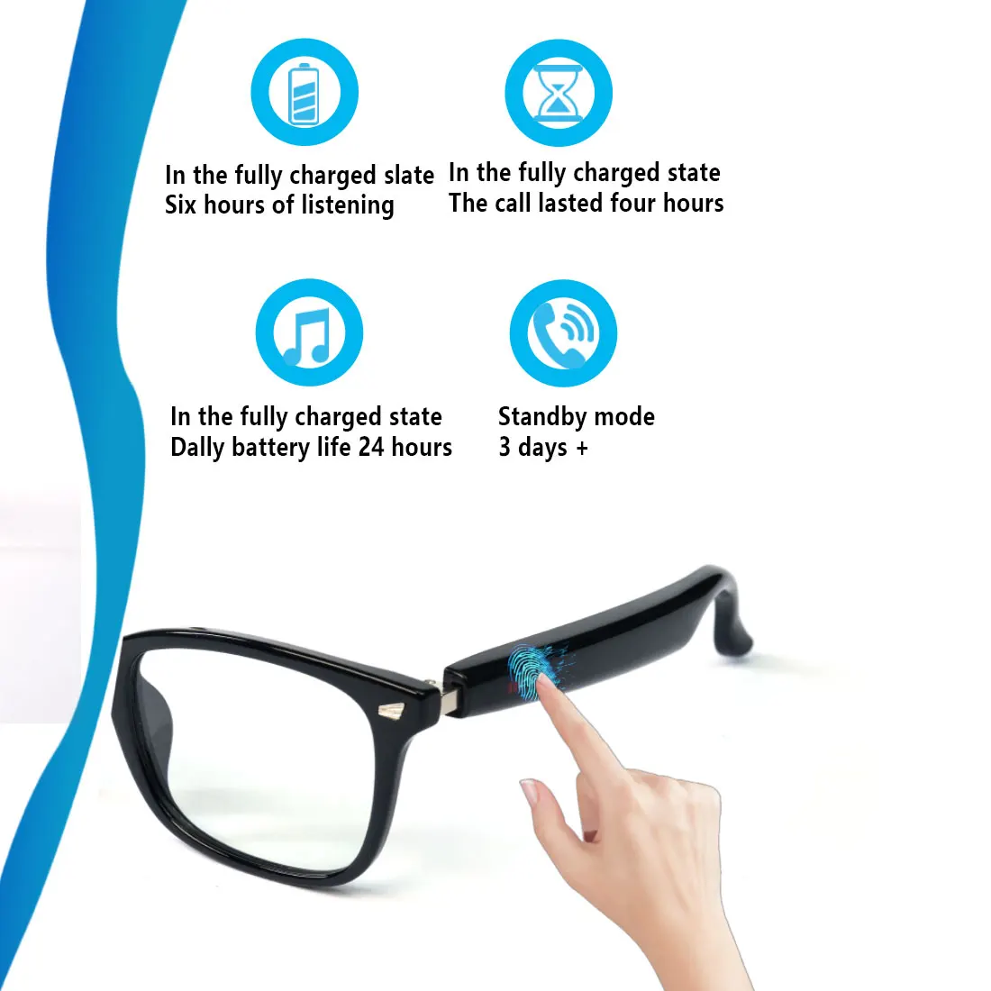 Smart glasses, app translation, color-changing lenses, high-definition voice calls, Hi-Fi music quality, open-ear audio glasses - Image 6