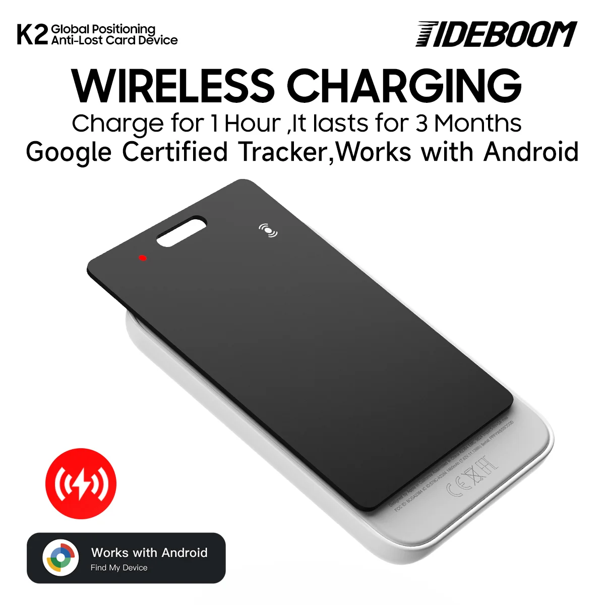 Ultra thin Global GPS Android Tracker Card wireless charging Waterproof Smart Wallet Tracker Card with Google Find My Device App - Image 4